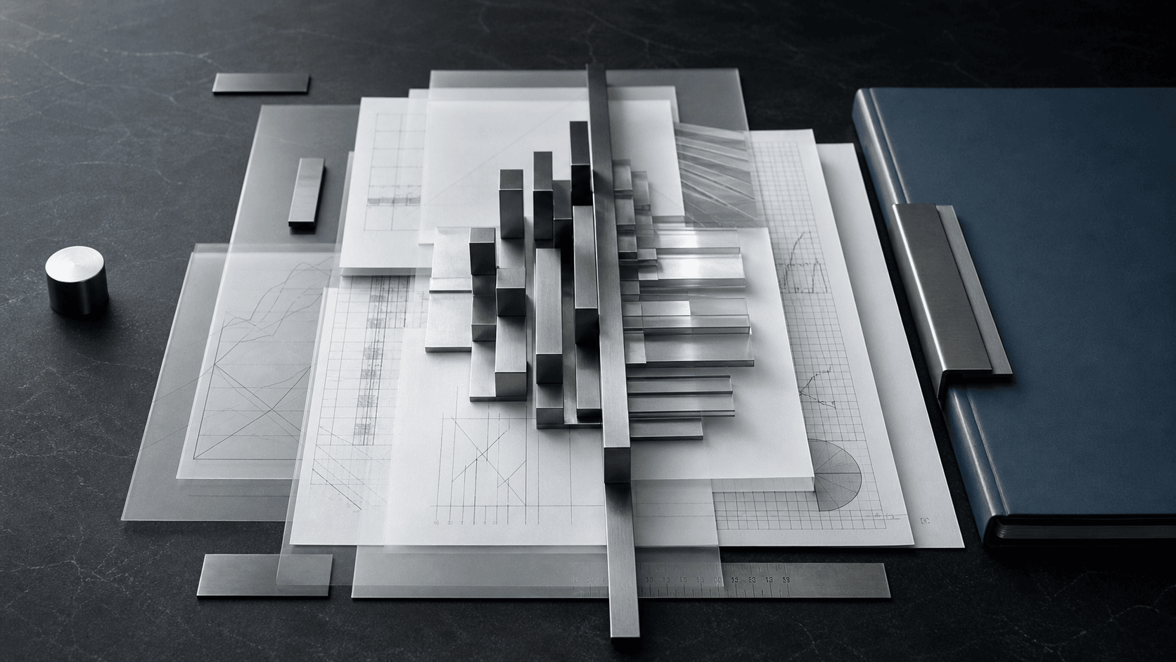 Layered analytical materials assembled into an integrated financial structure